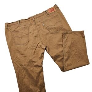 Levis 541 Athletic Taper Pants Mens 48x30 Brown Cotton‎ Stretch Workwear Rugged